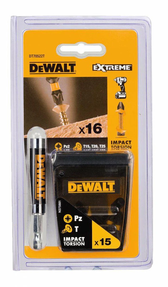 DEWALT Rinkinys sukimo antgalių 16cz. TORSION