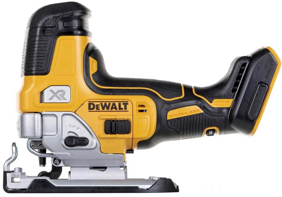 DEWALT akumuliatorinis siaurapjūklis DCS335NT 18V be akumuliatoriaus ir kroviklio su lagaminu TSTAK