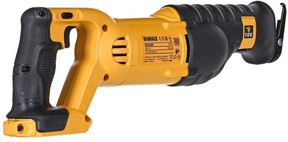 DeWalt akumuliatorinis tiesinis pjūklas DCS380N-XJ be akumuliatoriaus ir kroviklio