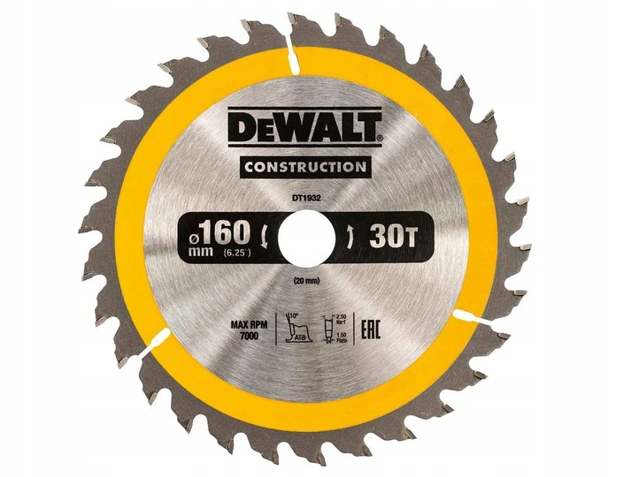 Pjovimo diskas DeWalt DT1933-QZ; 165x20 mm; Z18