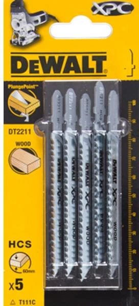 DEWALT JIGPSW Mėlynas 100x75/60 T111C XPC MEDIENA / 5 vnt.