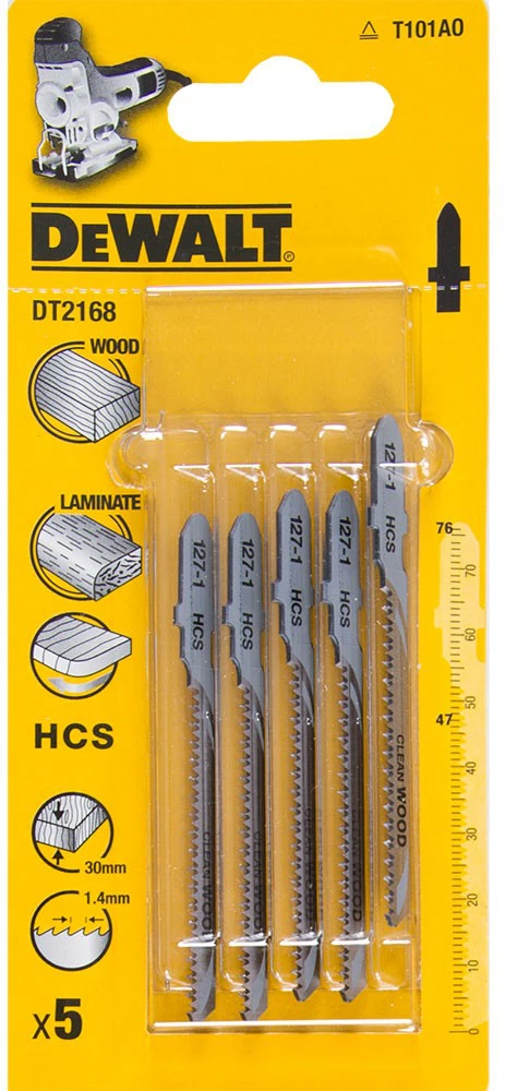 DEWALT PJŪKLELIS SIAURAPJŪKLIUI 76×1,4mm T101AO MEDIENAI/LAMINATUI /5vnt.