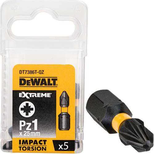 Sukimo antgaliukai FLEXTORQ PZ1, 25 mm, DeWALT, 5 vnt.