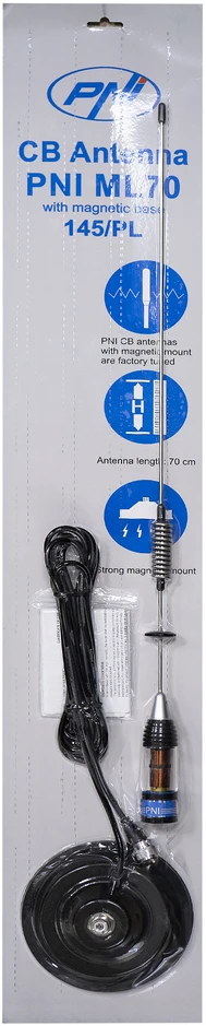 Dėžė 20 vienetų CB antenų PNI ML70, ilgis 70 cm, 26-30 MHz, 200 W, magnetas 145 mm pridedamas