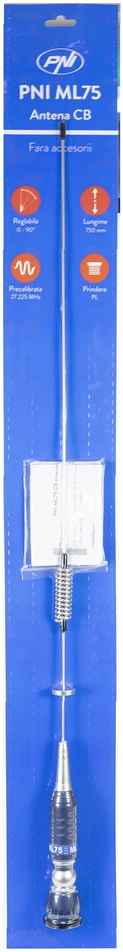 Dėžė 20 vienetų CB antenų PNI ML75, ilgis 75cm, 26-28MHz, 300W, sulankstoma, be priedų