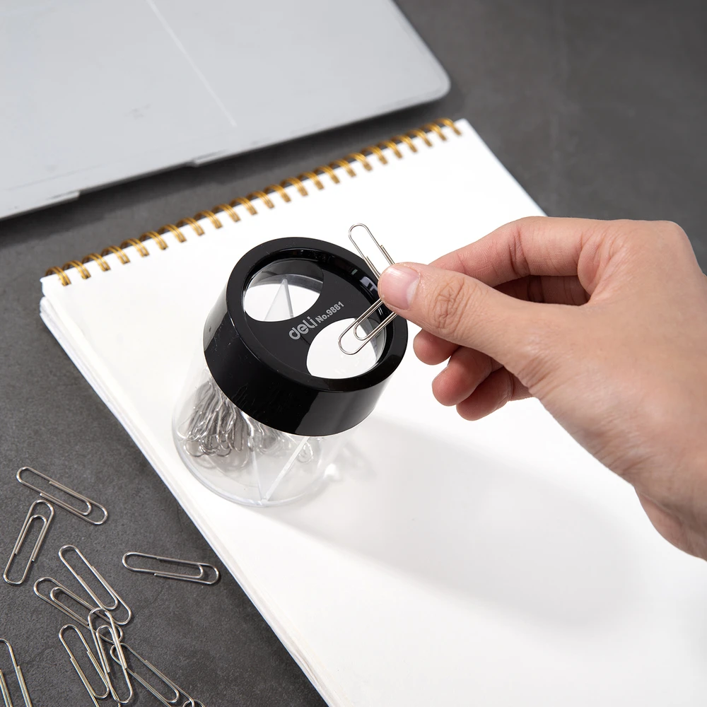 Dėžutė sąvažėlėms DELI E9881 magnetinė, 2 dalių juodos spalvos