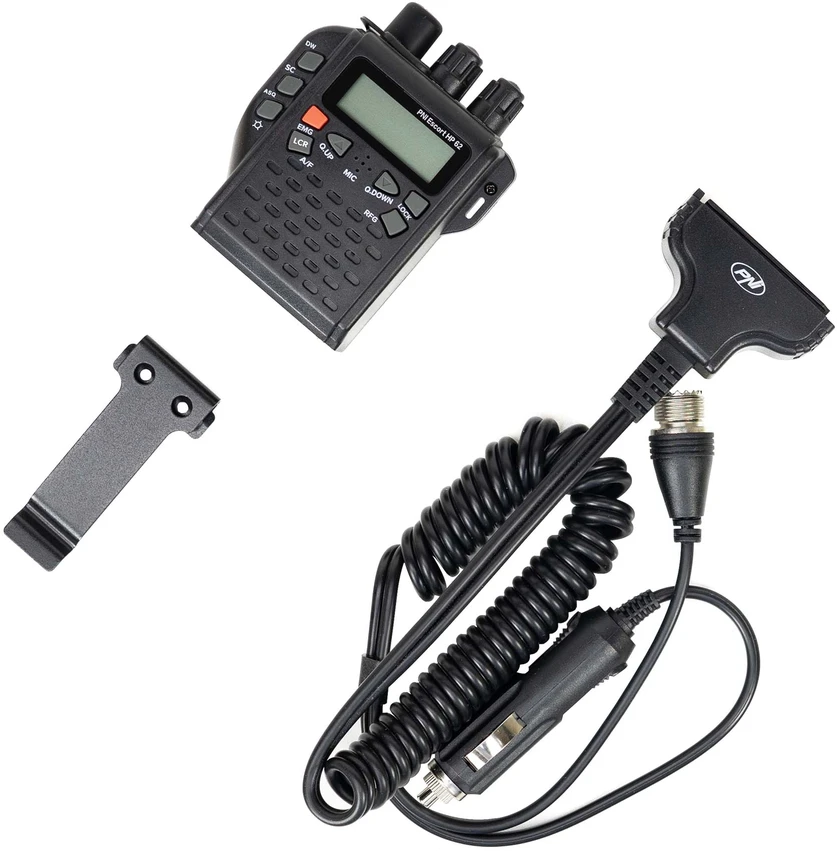 Dėžutė su 10 vienetų nešiojamų CB radijo stotelių PNI Escort HP 62, daugiastandartė, 4W, 12V, AM-FM, 5 lygių reguliuojamas ASQ, 9 lygių RF Gain, Dual Watch, Scan, Lock