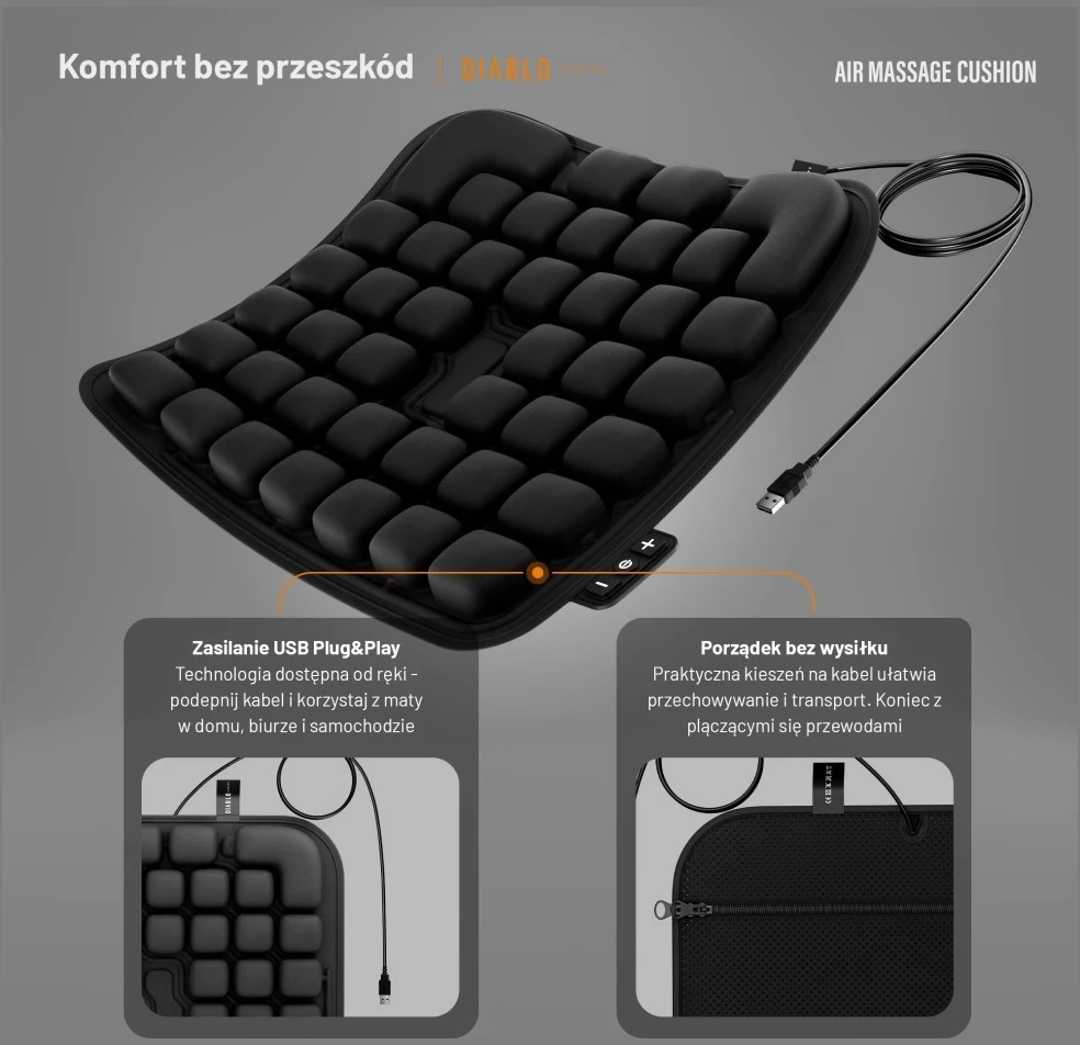Diablo Chairs Air Massage masažinis kilimėlis kėdei