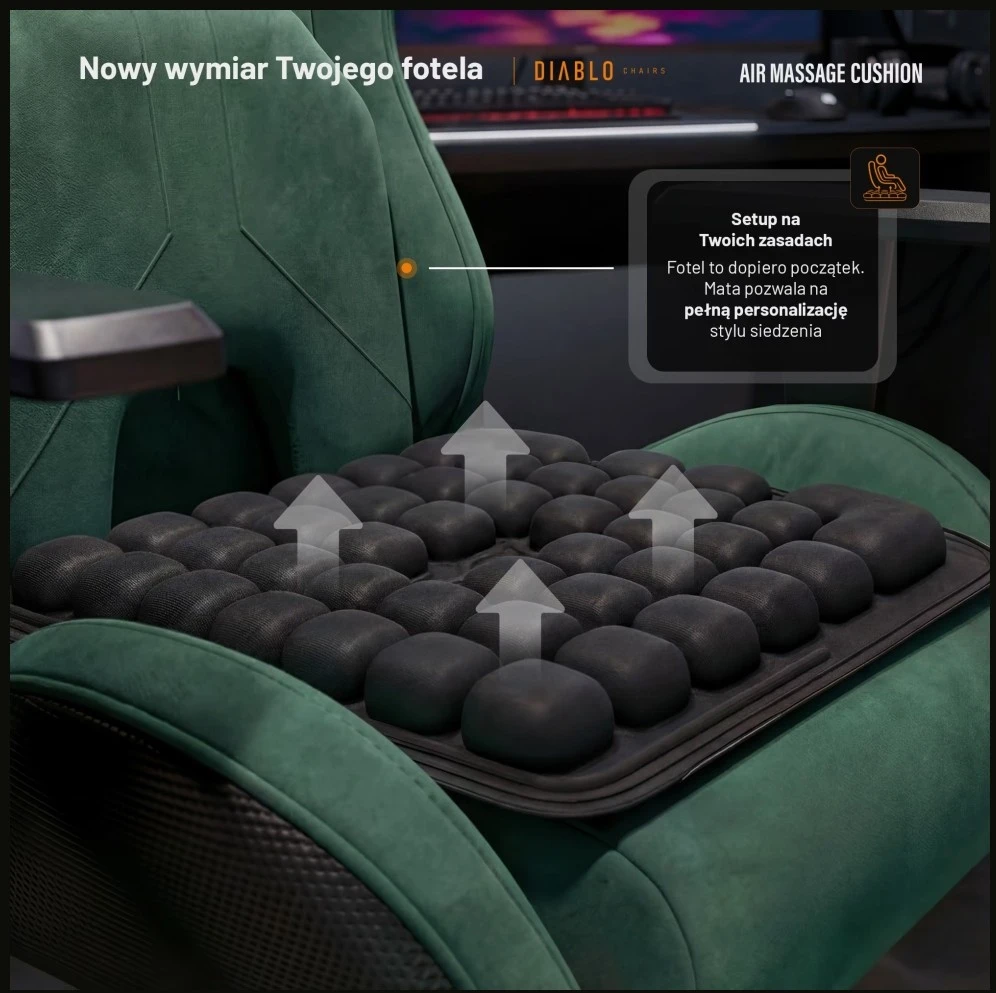 Diablo Chairs Air Massage masažinis kilimėlis kėdei