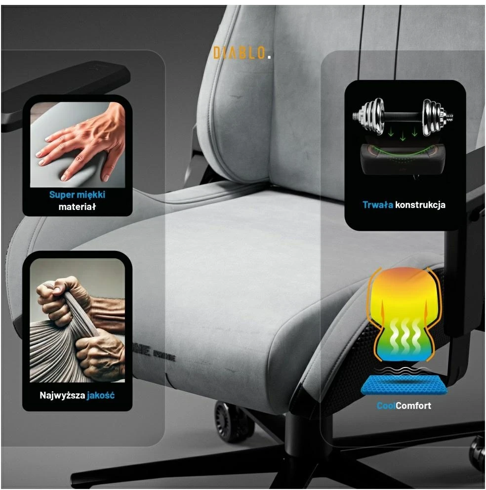 Diablo Chairs Diablo X-One Prime Normal Size - Nightwolf Moon ergonominė kėdė