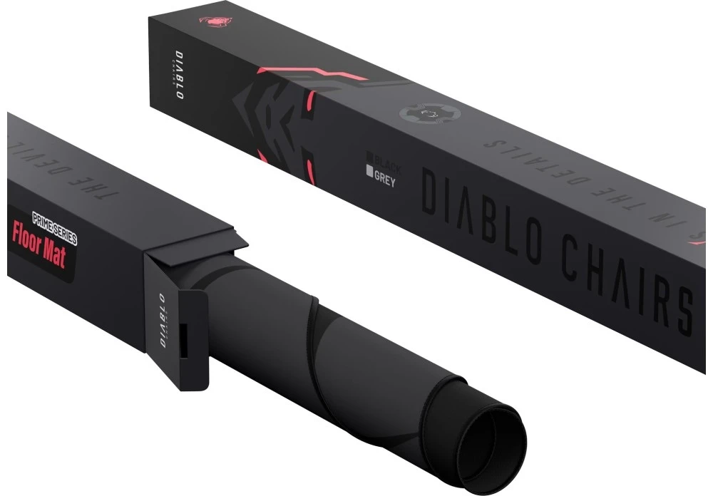 Diablo Chairs neslystantis žaidimų kėdės kilimėlis juodos ir pilkos spalvos