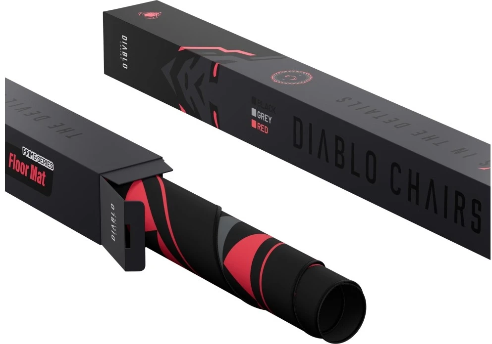 Diablo Chairs neslystantis žaidimų kėdės kilimėlis juodos ir raudonos spalvos