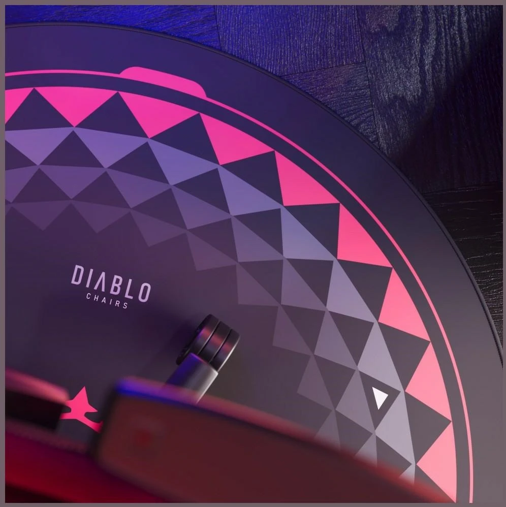Diablo Chairs neslystantis žaidimų kėdės kilimėlis juodos ir raudonos spalvos
