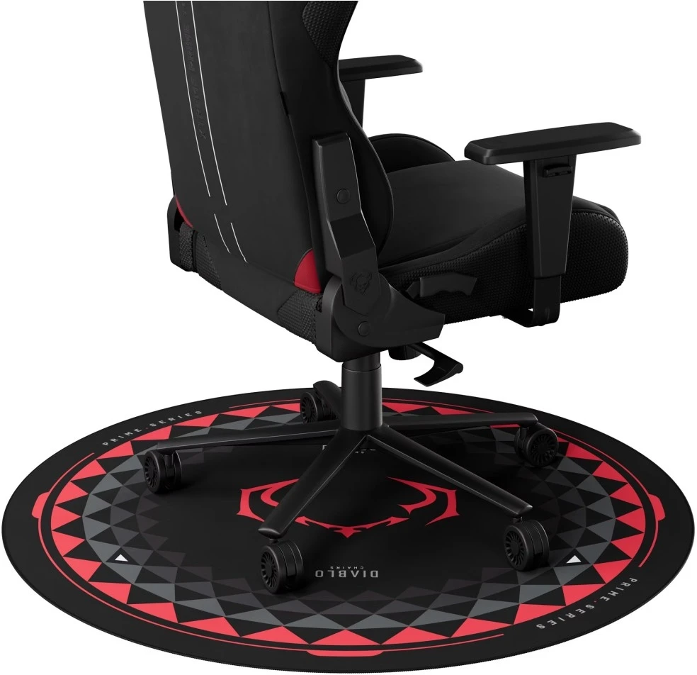 Diablo Chairs neslystantis žaidimų kėdės kilimėlis juodos ir raudonos spalvos