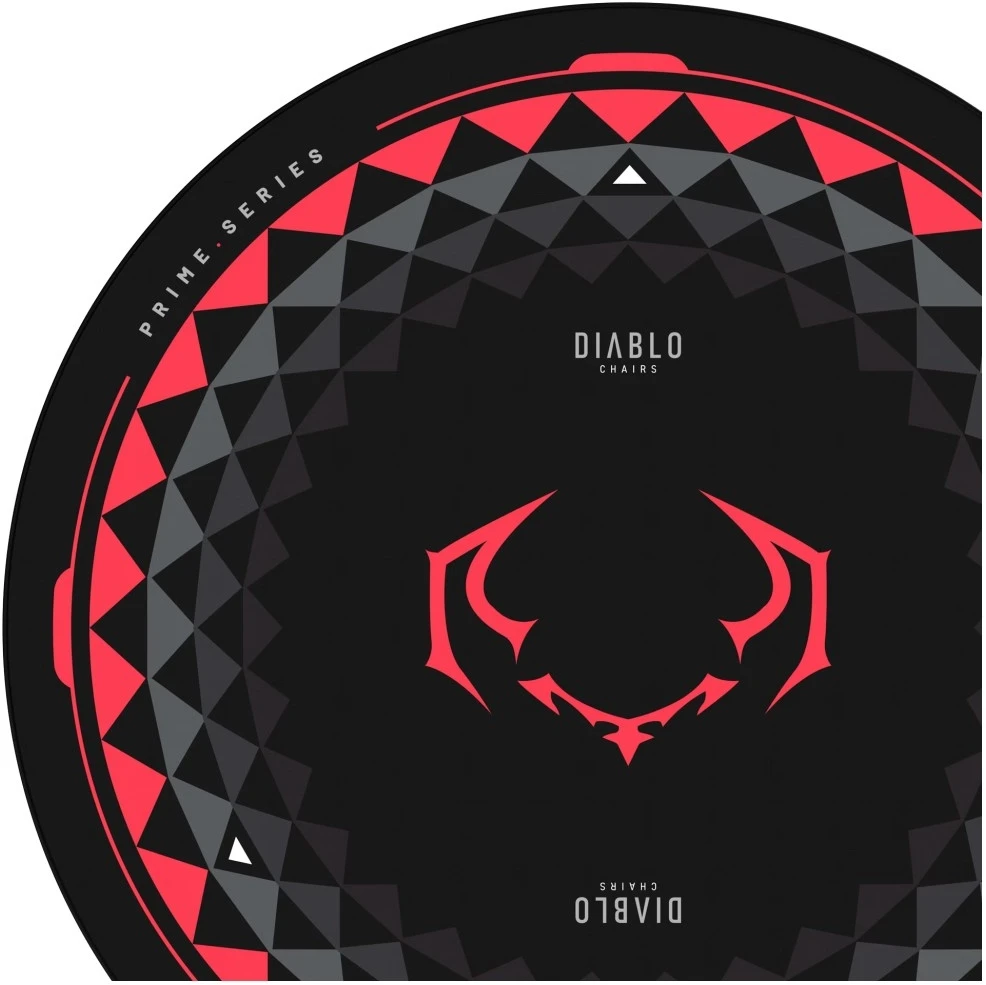 Diablo Chairs neslystantis žaidimų kėdės kilimėlis juodos ir raudonos spalvos