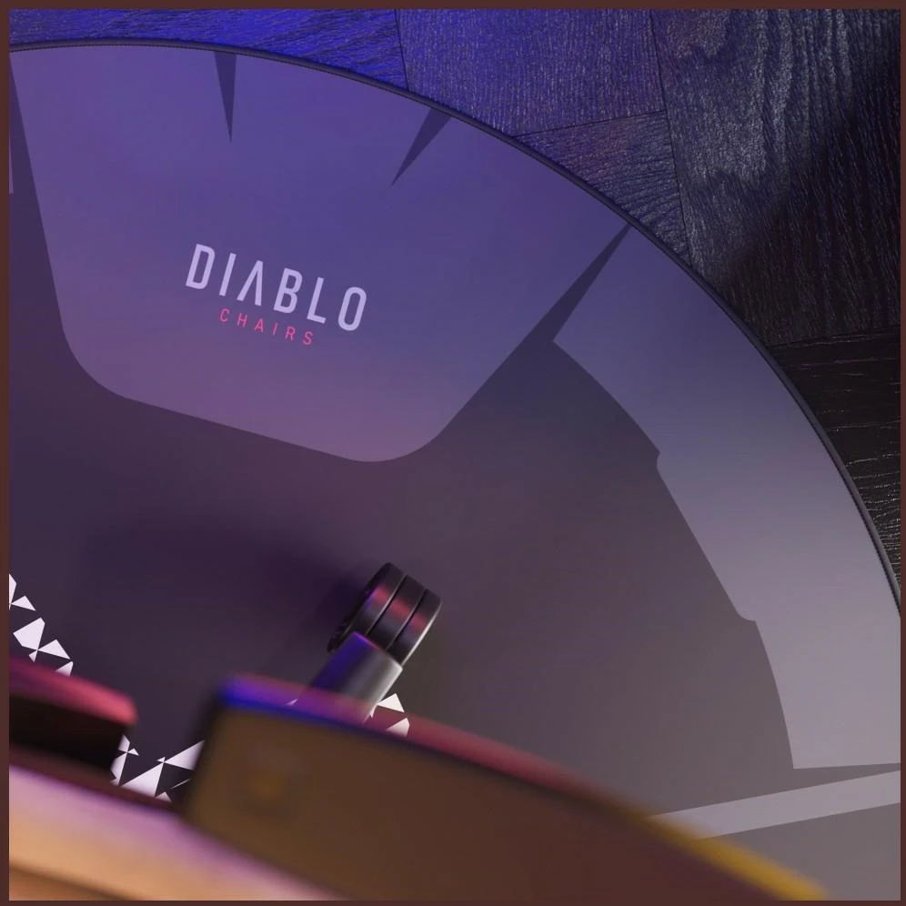 Diablo Chairs neslystantis žaidimų kėdės kilimėlis, juodos ir baltos spalvos