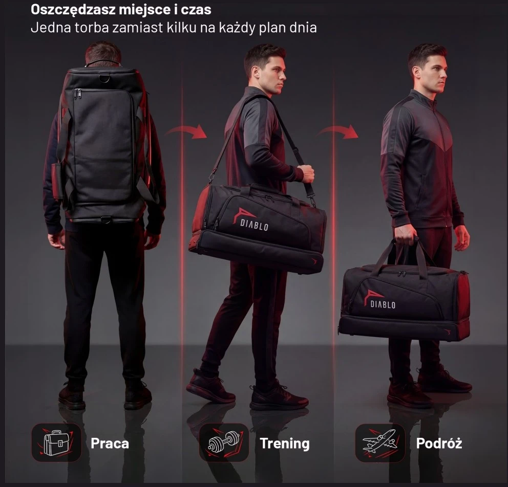 Diablo Chairs Sports Bag krepšys juodos spalvos
