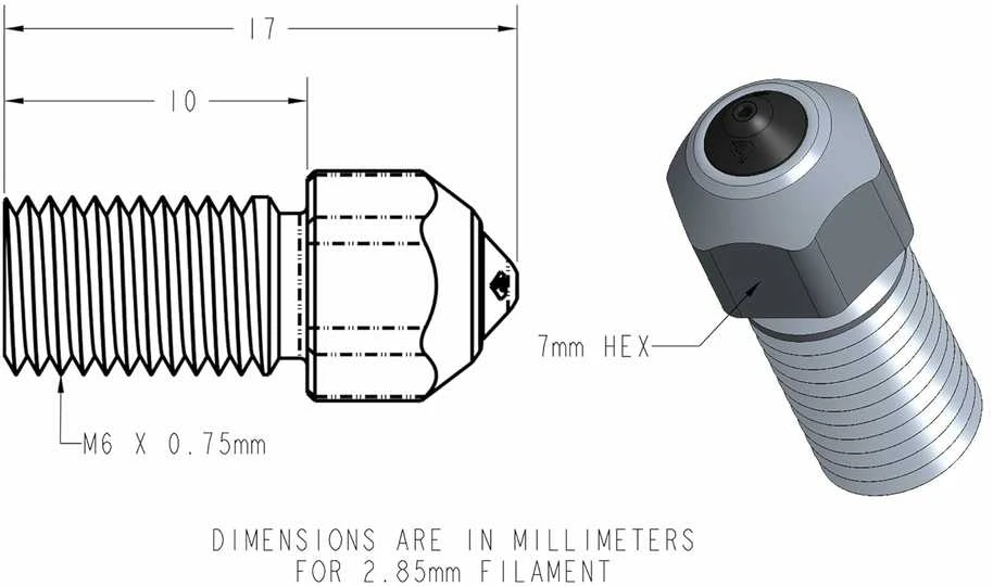 DiamondBack Ultimaker S-line Compatible Nozzle