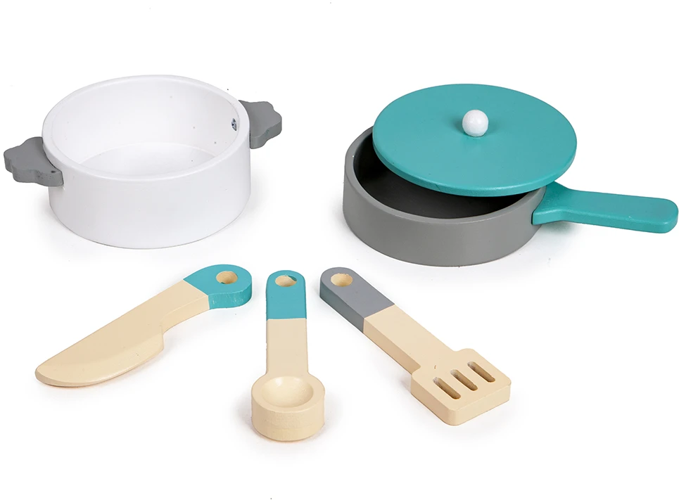 Didžiulė balta medinė virtuvė vaikams "Ecotoys