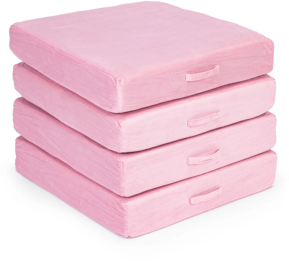 Didelė sulankstoma modulinė sofa vaikams „pasidaryk pats“, 8 minkštos pagalvės – rožinė ECOTOYS