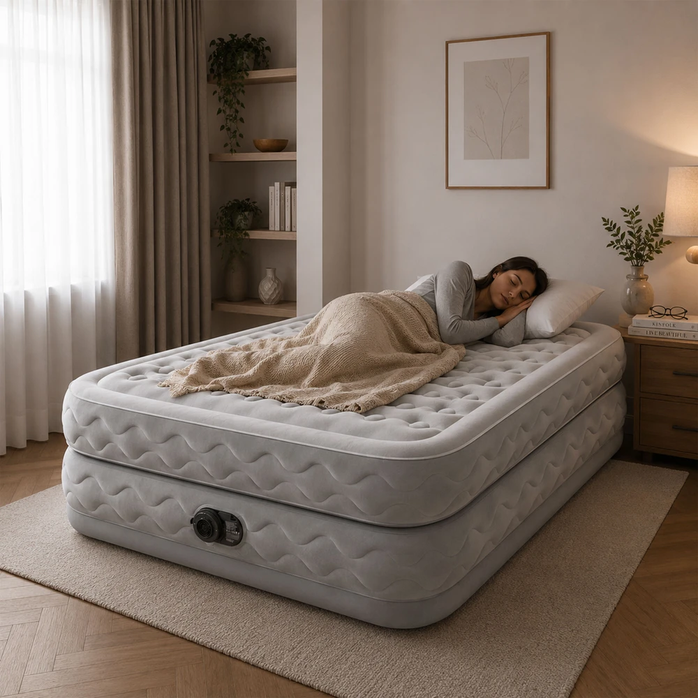 INTEX 64490ND pripučiamas čiužinys 203x152x51 cm su integruota elektrine pompa