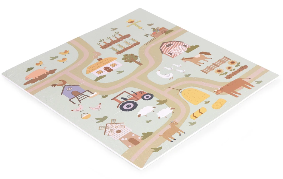 Didelis EVA putų kilimėlis vaikams Ūkis 90,5x90,5 cm 21 el. ECOTOYS