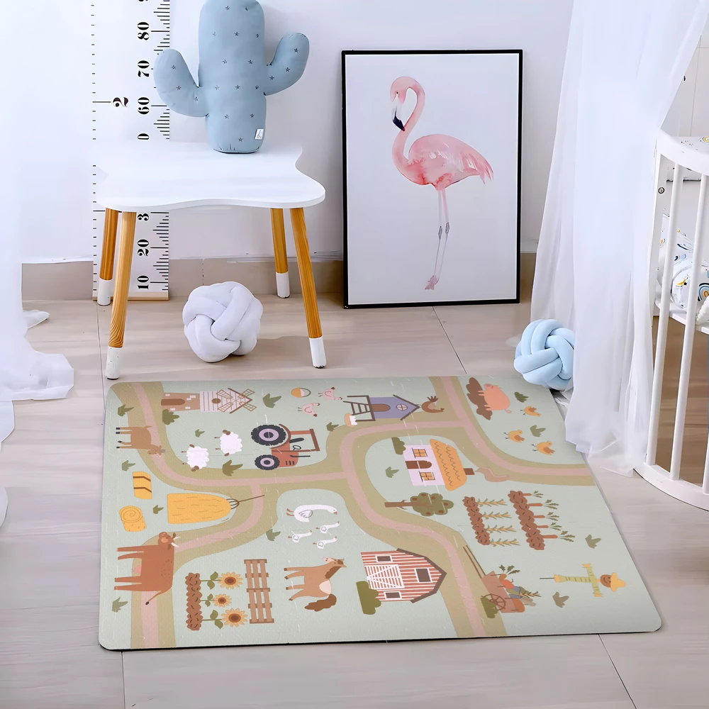 Didelis EVA putų kilimėlis vaikams Ūkis 90,5x90,5 cm 21 el. ECOTOYS