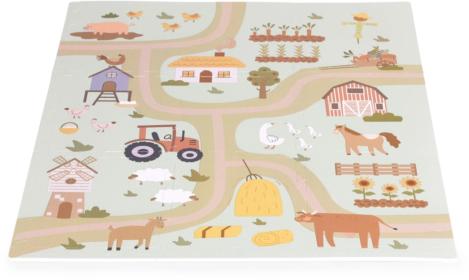 Didelis EVA putų kilimėlis vaikams Ūkis 90,5x90,5 cm 21 el. ECOTOYS