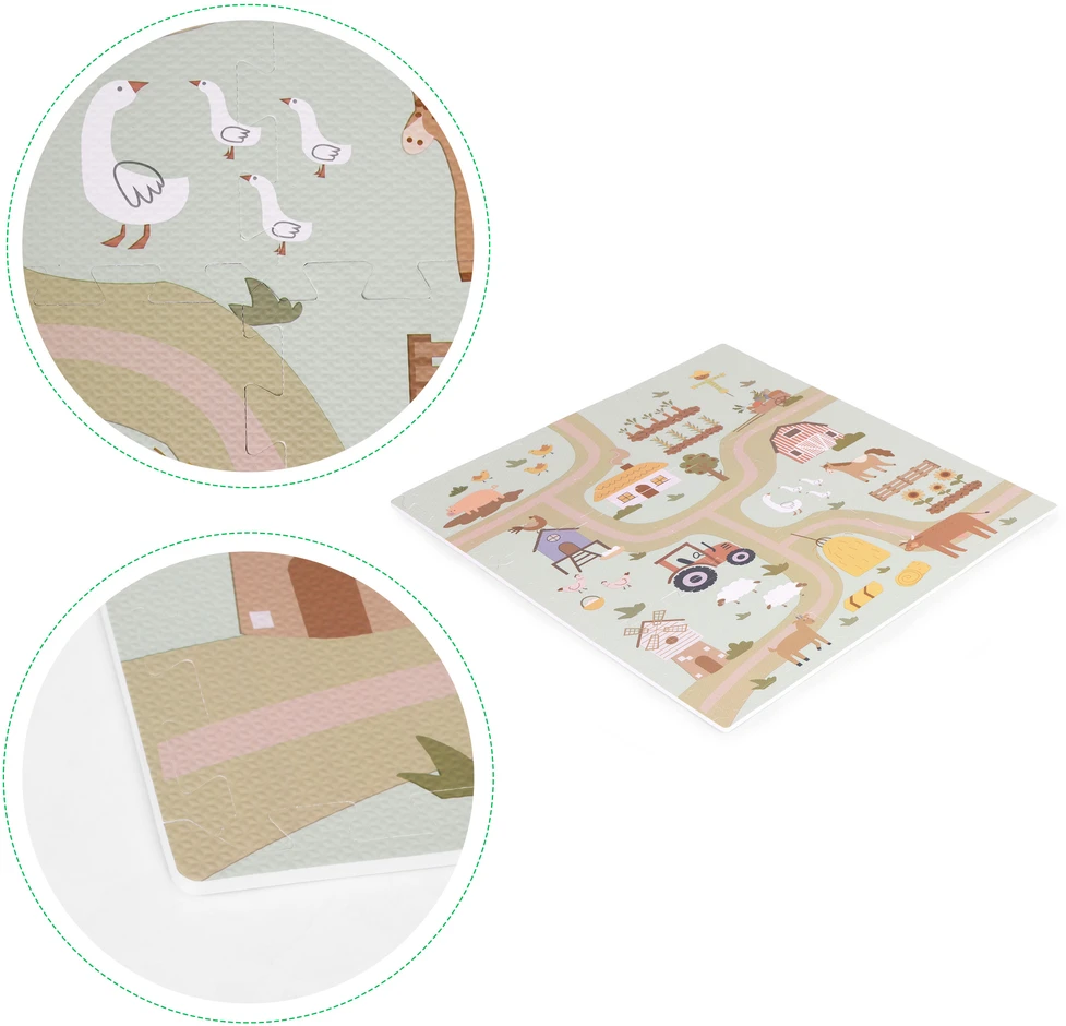 Didelis EVA putų kilimėlis vaikams Ūkis 90,5x90,5 cm 21 el. ECOTOYS