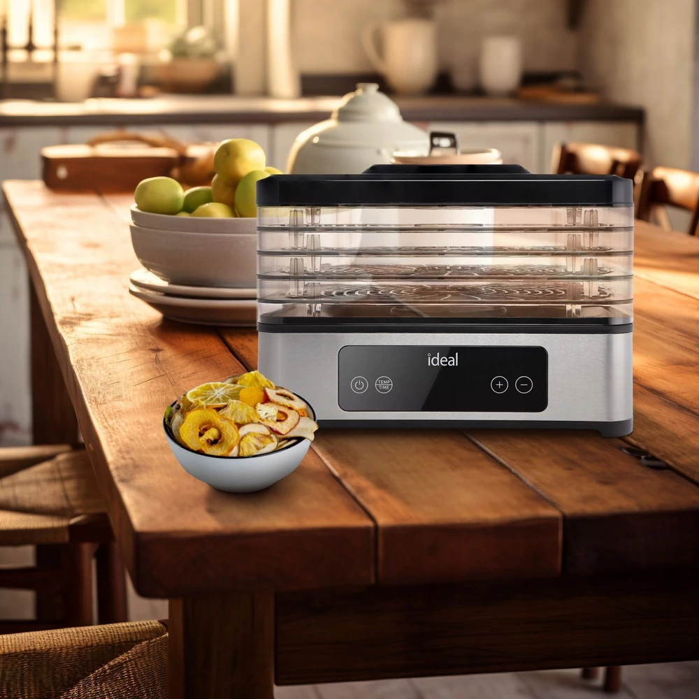 Didelis maisto džiovintuvas grybams, vaisiams ir daržovėms „IDEAL INOX“ + konvekcija 400 W + laikmatis
