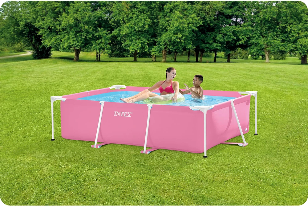 Didelis stačiakampio formos rėmo sodo baseinas 220 x 150 cm INTEX 28266