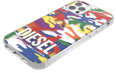 Dėklas DIESEL CLEAR CASE PRIDE CAMO AOP IPHONE XR COLORFUL