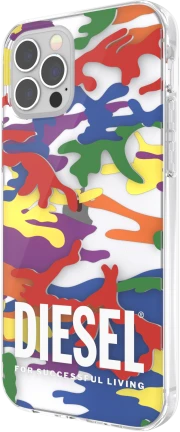 Dėklas DIESEL CLEAR CASE PRIDE CAMO AOP IPHONE XR COLORFUL