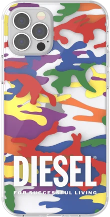 Dėklas DIESEL CLEAR CASE PRIDE CAMO AOP IPHONE XR COLORFUL