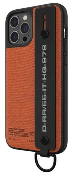 Dėklas Diesel Handstrap Case Utility Twill Apple iPhone 12/12 Pro dįklas telefonui juodos ir oranžinės spalvos 44288
