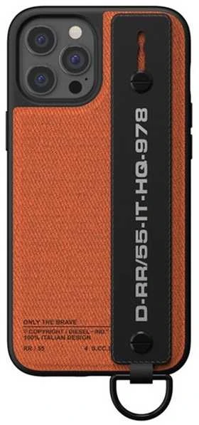 Dėklas Diesel Handstrap Case Utility Twill Apple iPhone 12/12 Pro dįklas telefonui juodos ir oranžinės spalvos 44288