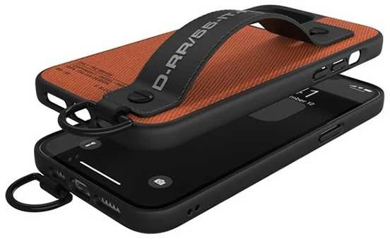 Dėklas Diesel Handstrap Case Utility Twill Apple iPhone 12/12 Pro dįklas telefonui juodos ir oranžinės spalvos 44288