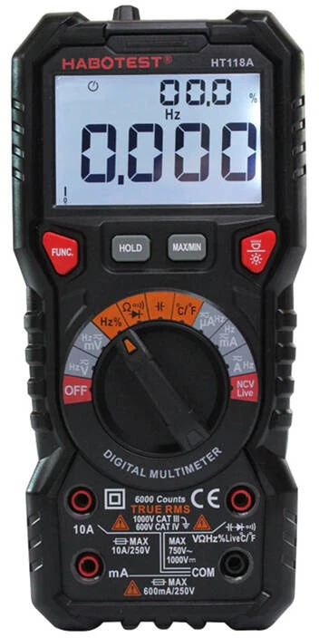 Multimetras su žibintuvėliu Habotest HT118A