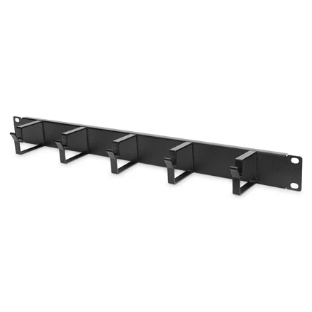 DIGITUS 19″ 1U cable management panel, 5x rings, Color juodas RAL 9005, DN-97602
