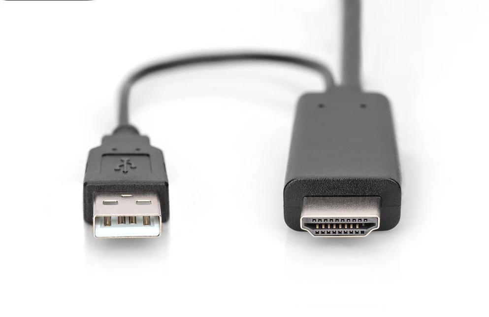 Assmann Electronic DIGITUS HDMI į DP adapterio kabelis 2m 4K/30Hz išorinis Maitinimas per USB - A