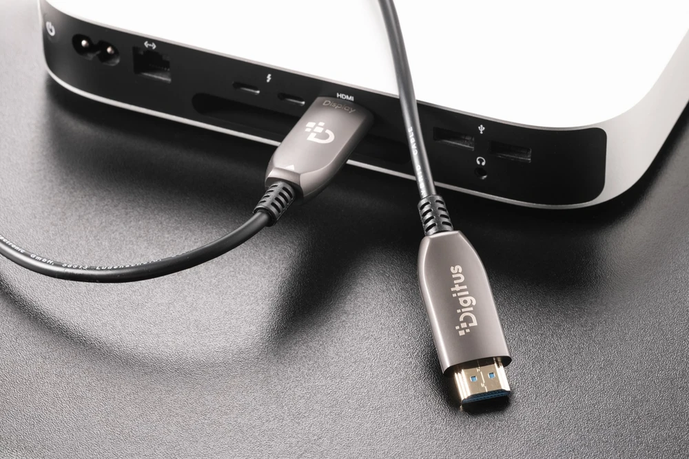 Assmann Electronic ASSMANN HDMI AOC Hibridinio pluošto prijungimo kabelis Tipas AM/M 20m UHD 8K60Hz CE auksinis bl