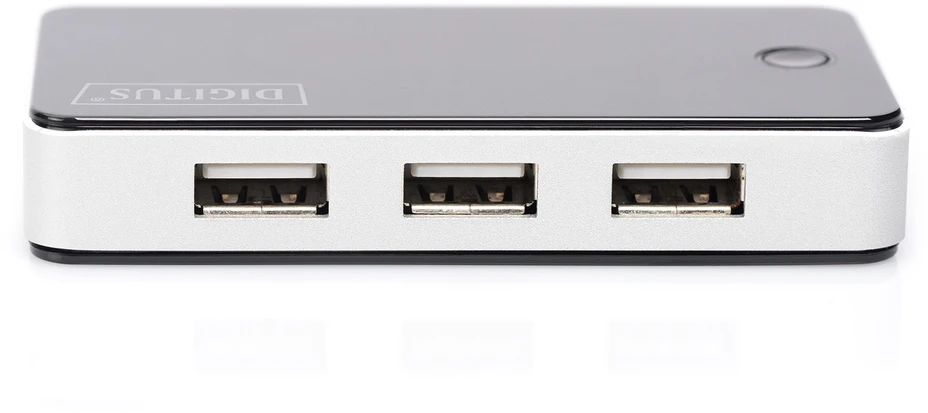 Assmann Electronic DIGITUS USB2.0 Hub 7 prievadų 7xUSB A/F 1xUSB mini su įsk. maitinimo 5V DC 3,5A ir USB laidas juodas
