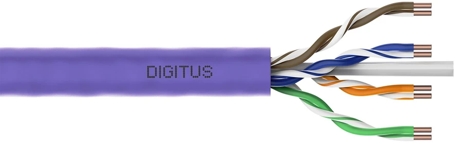Assmann Electronic DIGITUS Montavimo kabelis cat.6 U/UTP Dca vientisas laidas AWG 23/1 LSOH 100m violetinis