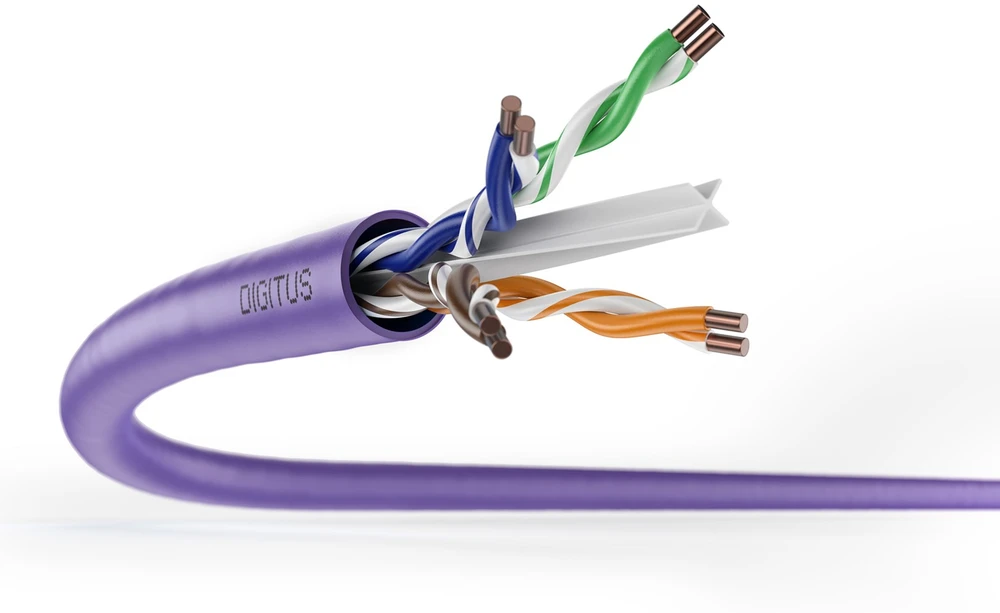 Assmann Electronic DIGITUS Montavimo kabelis cat.6 U/UTP B2ca vientisas laidas AWG 23/1 LSOH 500m violetinė ritė