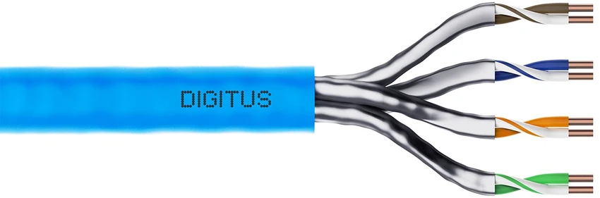 Assmann Electronic DIGITUS Montavimo kabelis cat.6A U/FTP Dca kietas laidas AWG 23/1 LSOH 500m mėlynas ritė