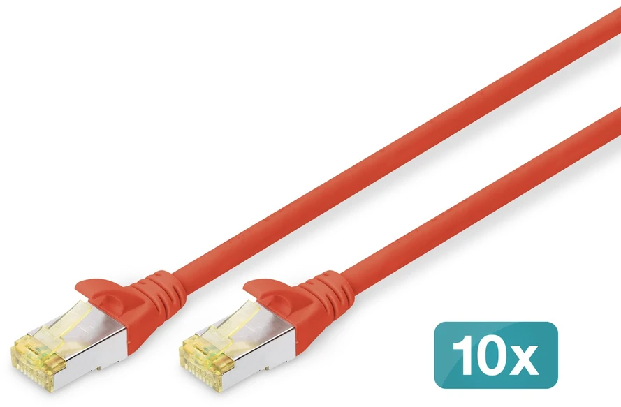 Digitus DK-1644-A-020-R-10 tinklo kabelis Raudona 2 m Cat6a S/FTP (S-STP)