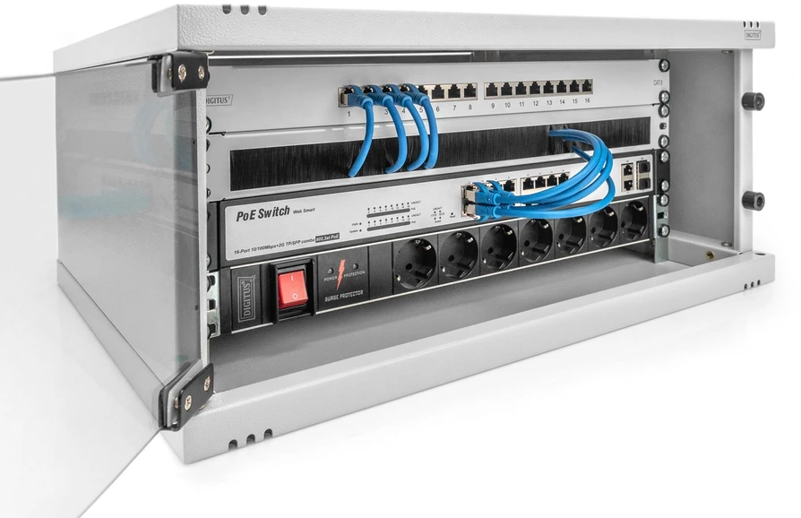 Digitus DN-38010 lentyna 4U Sieninis stovas Pilka