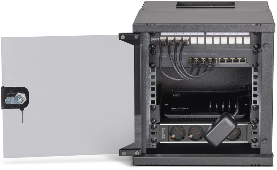 Digitus DN-49101-SET lentyna 6U Sieninis stovas Juoda
