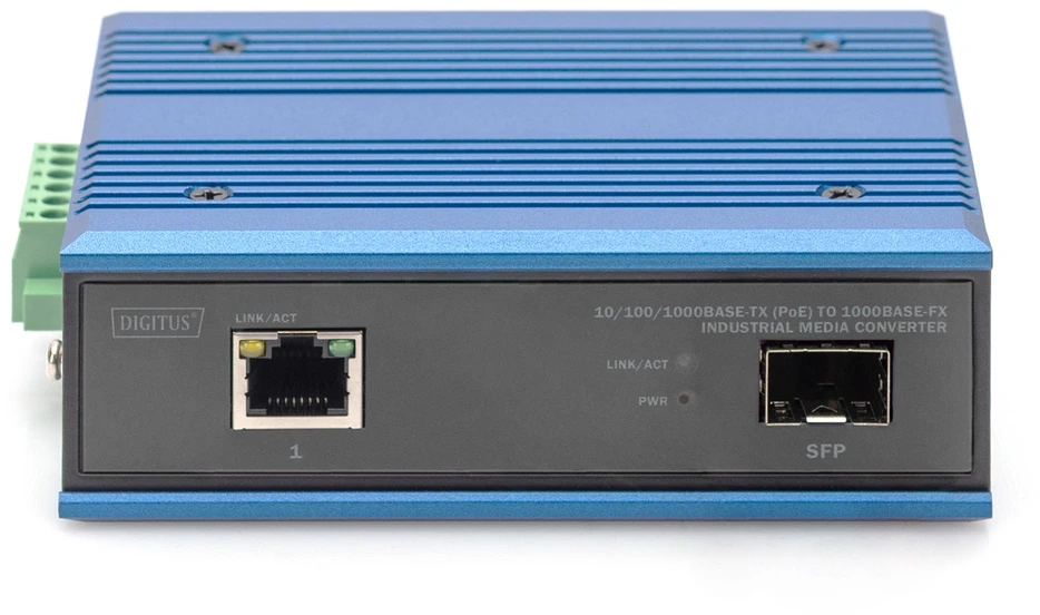 Maršrutizatorius Digitus 10/100/1000Base-TX PoE zu 1000Base-FX Medienkonverter