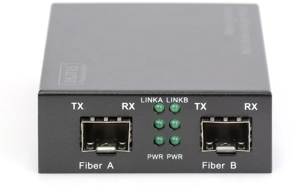 Digitus DN-82133 tinklo medijos keitiklis 1000 Mbit/ai 1550 nm Keli režimai, Vienas režimas Juoda